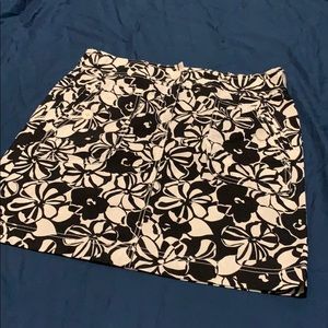 Ann Taylor LOFT B/W Floral Cotton Skirt 4